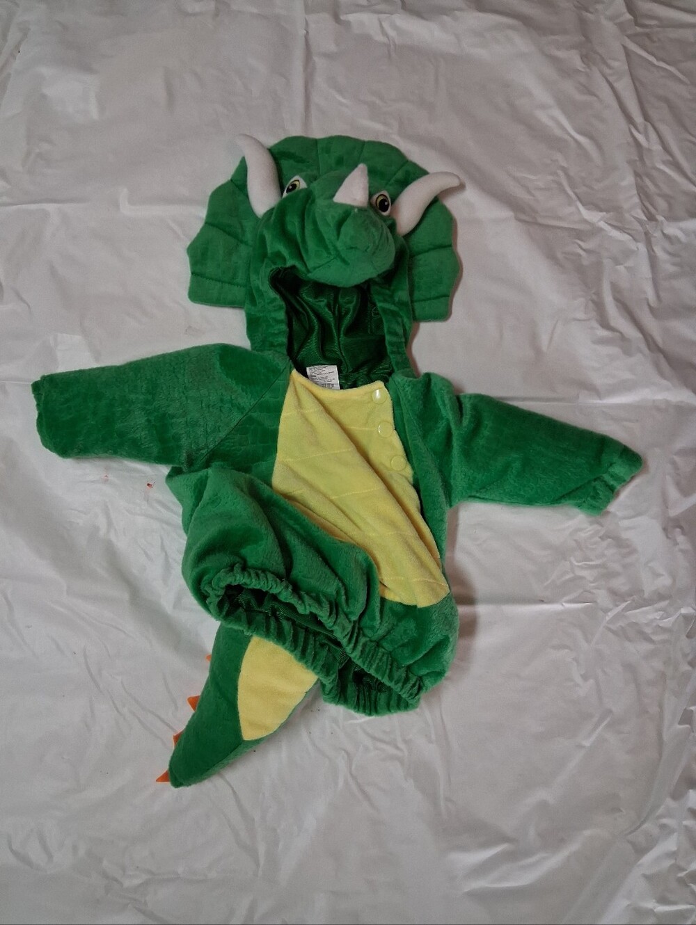 Target Green and Yellow Triceratops Toddler Costume Size 0-6 Months Preowned